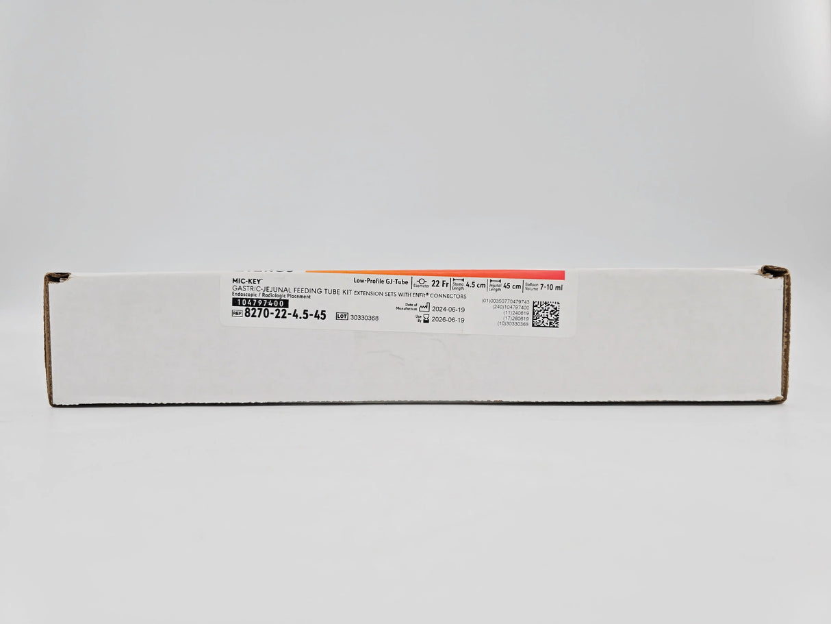 Avanos 8270-22-4.5-45 MIC-KEY Gastric-Jejunal Feeding Tube Kit Extensions Set with ENFit Connectors Low-Profile GJ-Tube 22Fr. 45cm Avanos
