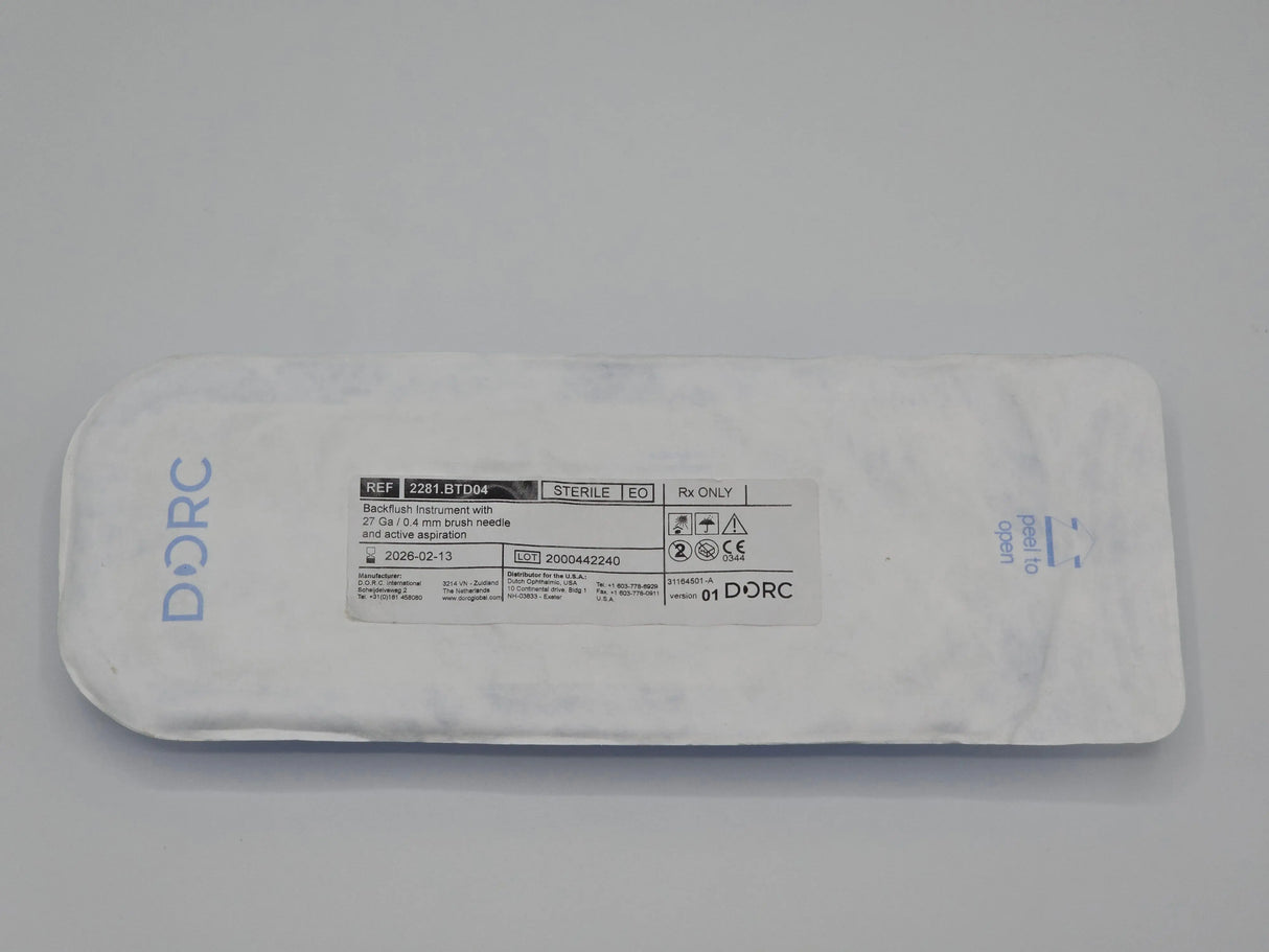 D.O.R.C 2281.BTD04 Backflush Instrument with 27 Ga / 0.4mm brush needle and active aspiration DORC