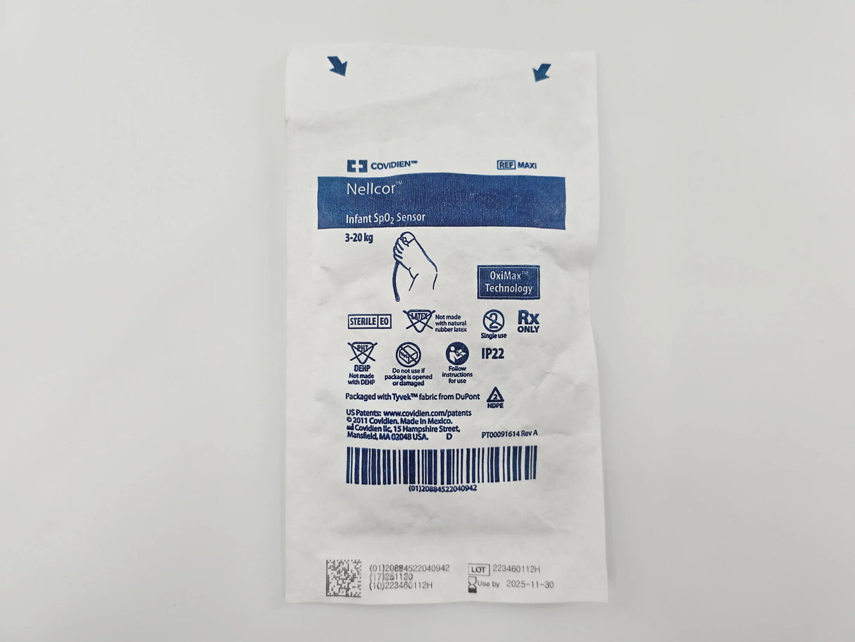 Covidien MAXI Nellcor Infant Sp02 Sensor 3-20kg CS/24 Covidien