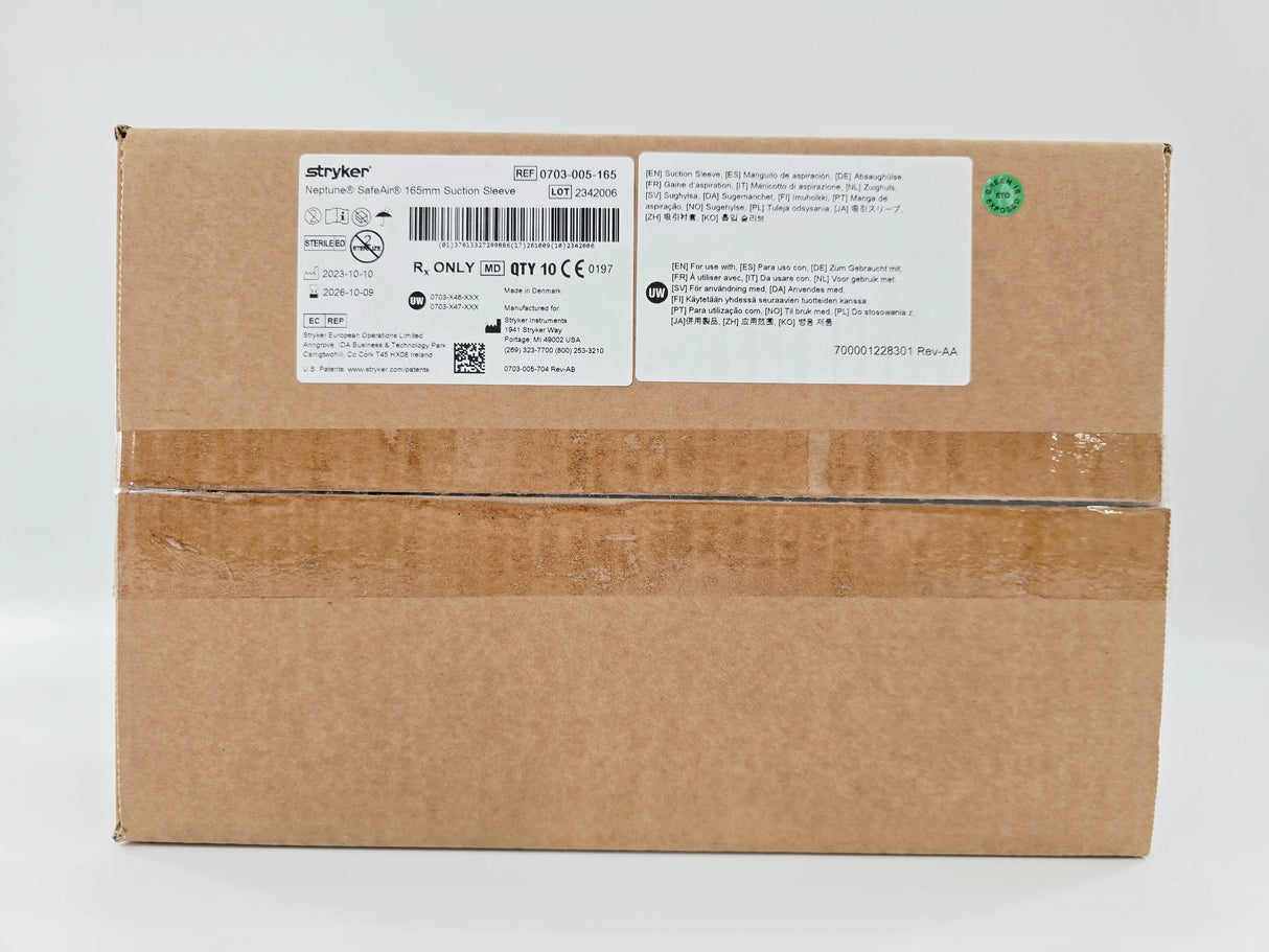 Stryker 0703-005-165 Neptune SafeAir 165mm Suction Sleeve BX/10 Stryker