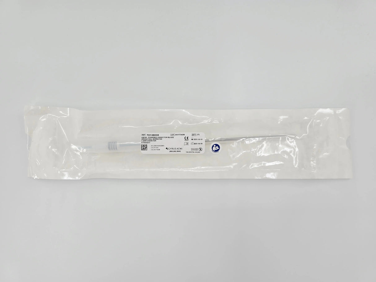 Gyrus ACMI 70138035 Diego Powered Dissector Blade IRrigating Serrated 3.4mm Diameter Straight Gyrus ACMI