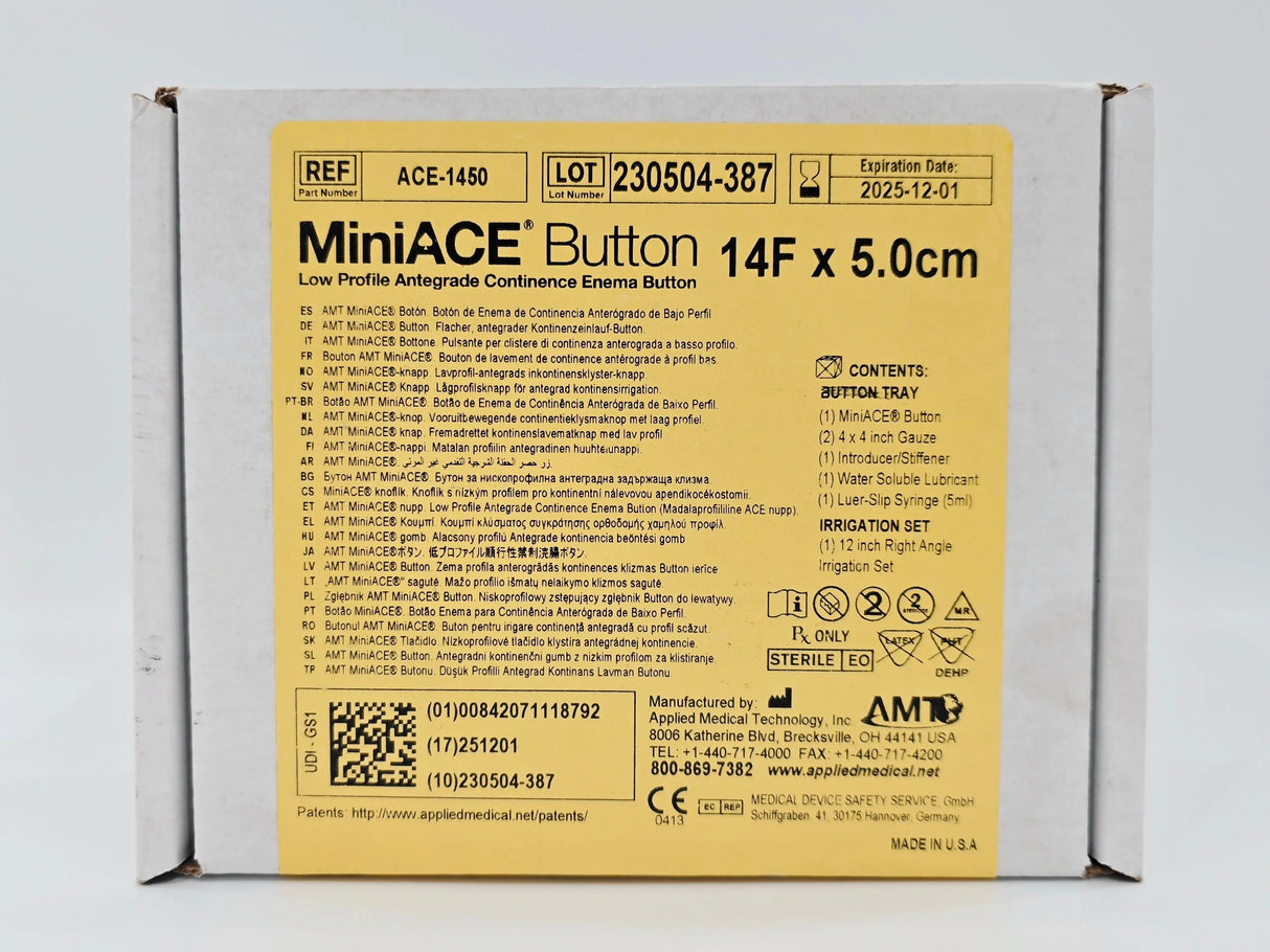 Applied Medical Technology ACE-1450 MiniACE Low Profile Antegrade Continence Enema Button 14F x 5.0cm Applied Medical Technology, Inc.