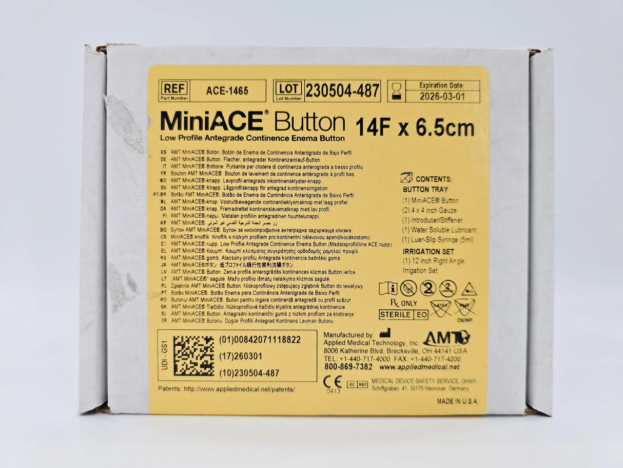 Applied Medical Technology ACE-1465 MiniACE Low Profile Antegrade Continence Enema Button 14F x 6.5cm Applied Medical Technology, Inc.