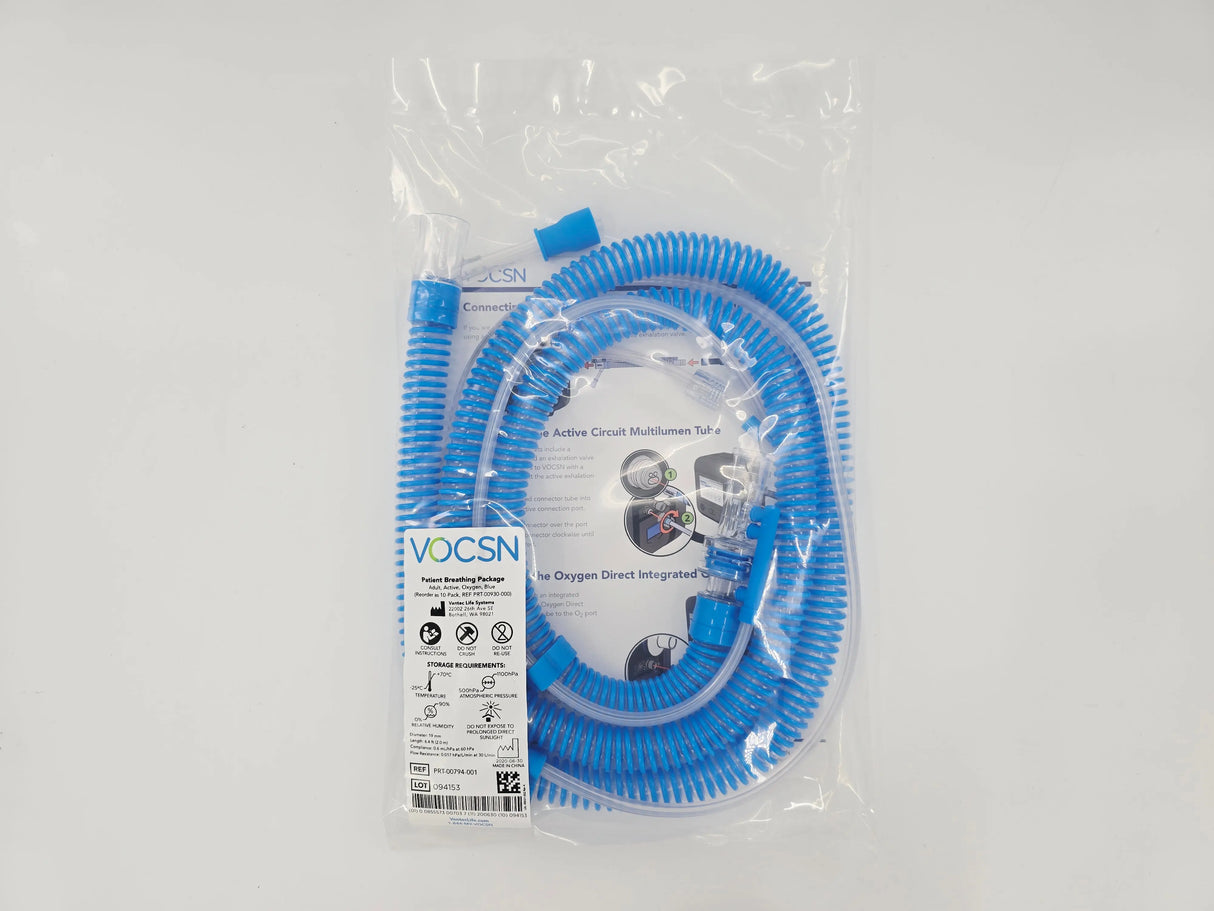 Ventec PRT-00794-001 VOCSN Patient Breathing Package Adult, Active, Oxygen, Blue 19mm x 6.4 ft. Ventec
