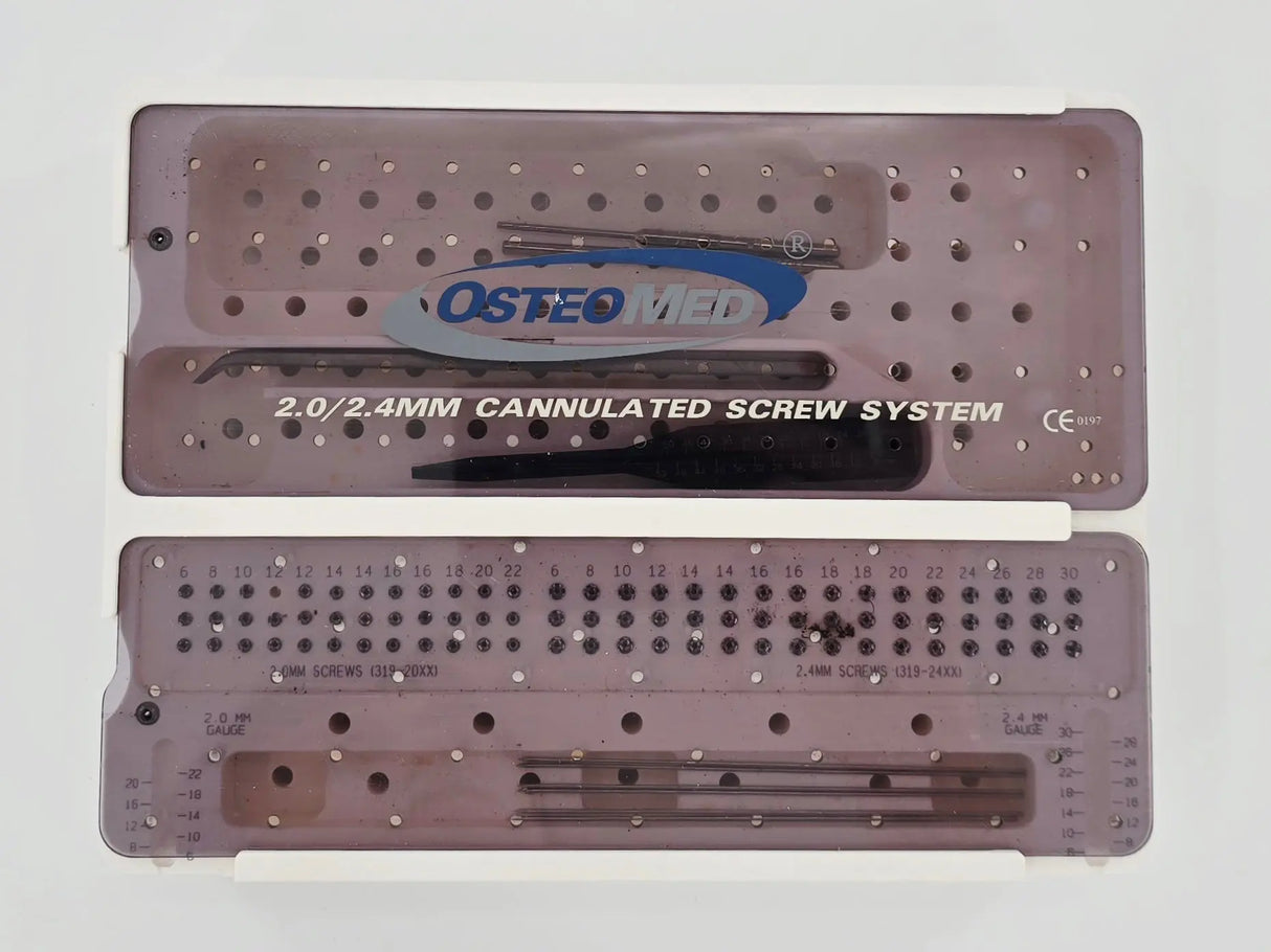 OsteoMed 2.0/2.4mm Cannulated Screw System Instrument Implant Set OsteoMed