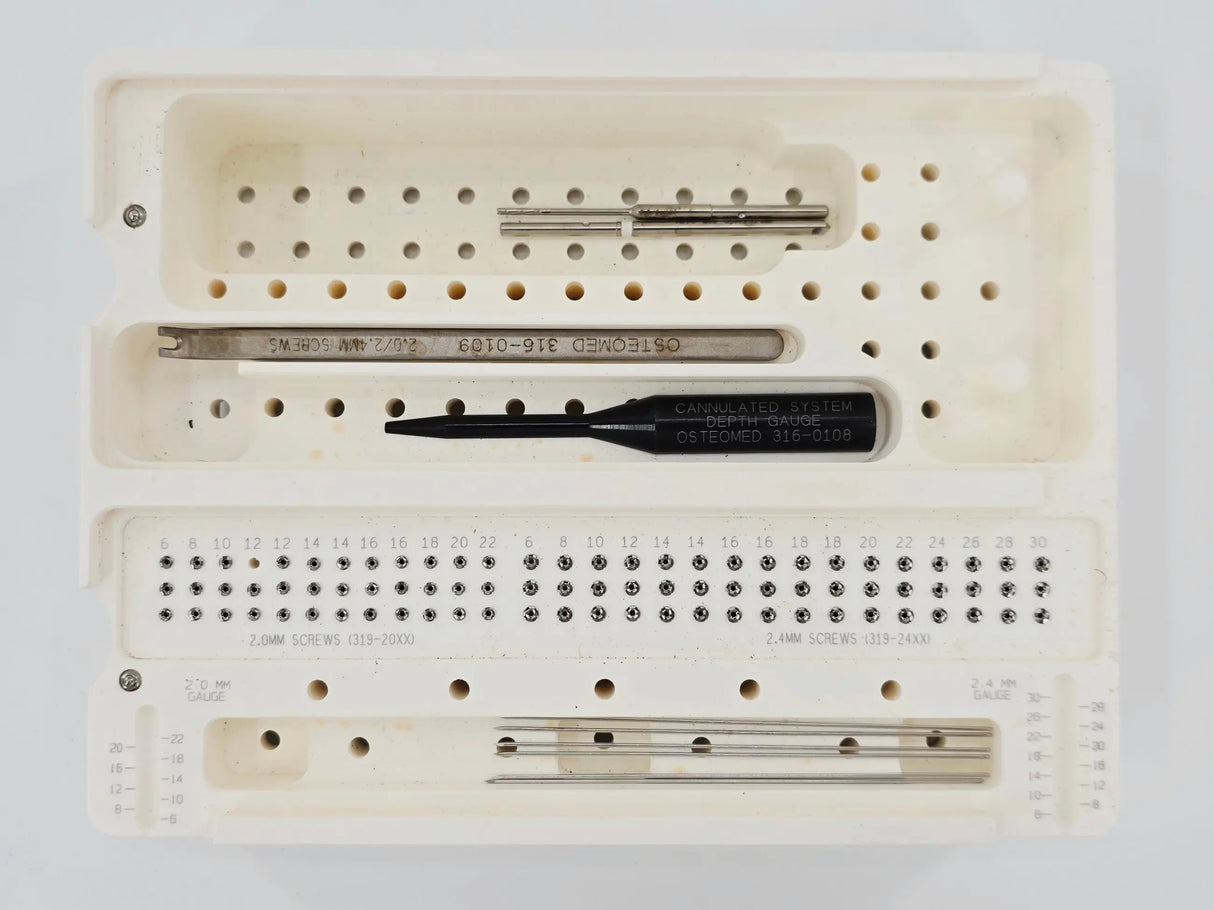 OsteoMed 2.0/2.4mm Cannulated Screw System Instrument Implant Set OsteoMed