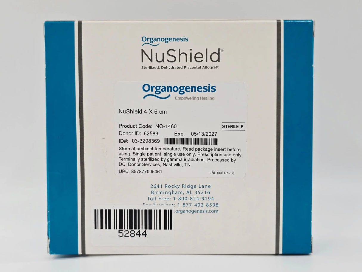 Organogenesis NO-1460 NuShield 4 X 6cm Sterilized, Dehydrated Placental Allograft Organogenesis