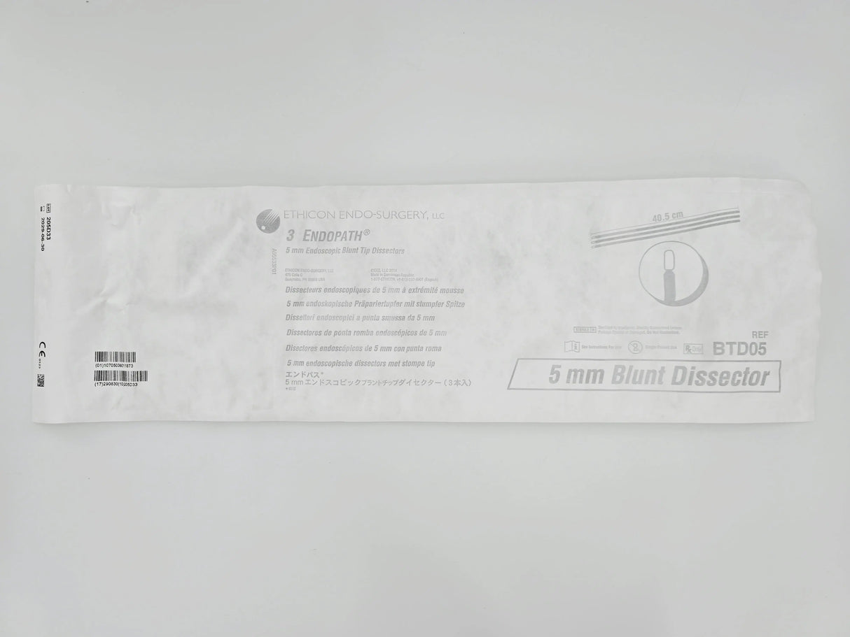 Ethicon BTD05 36 Endopath 5mm Endoscopic Blunt Tip Dissectors (12 Pouches Containing 3 Dissectors Each) Ethicon