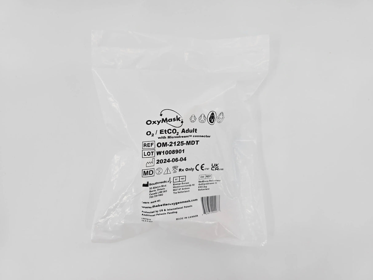 Southmedic OM-2125-MDT OxyMask O2/ EtCO2 Adult Mask w/ Microstream Connector Southmedic