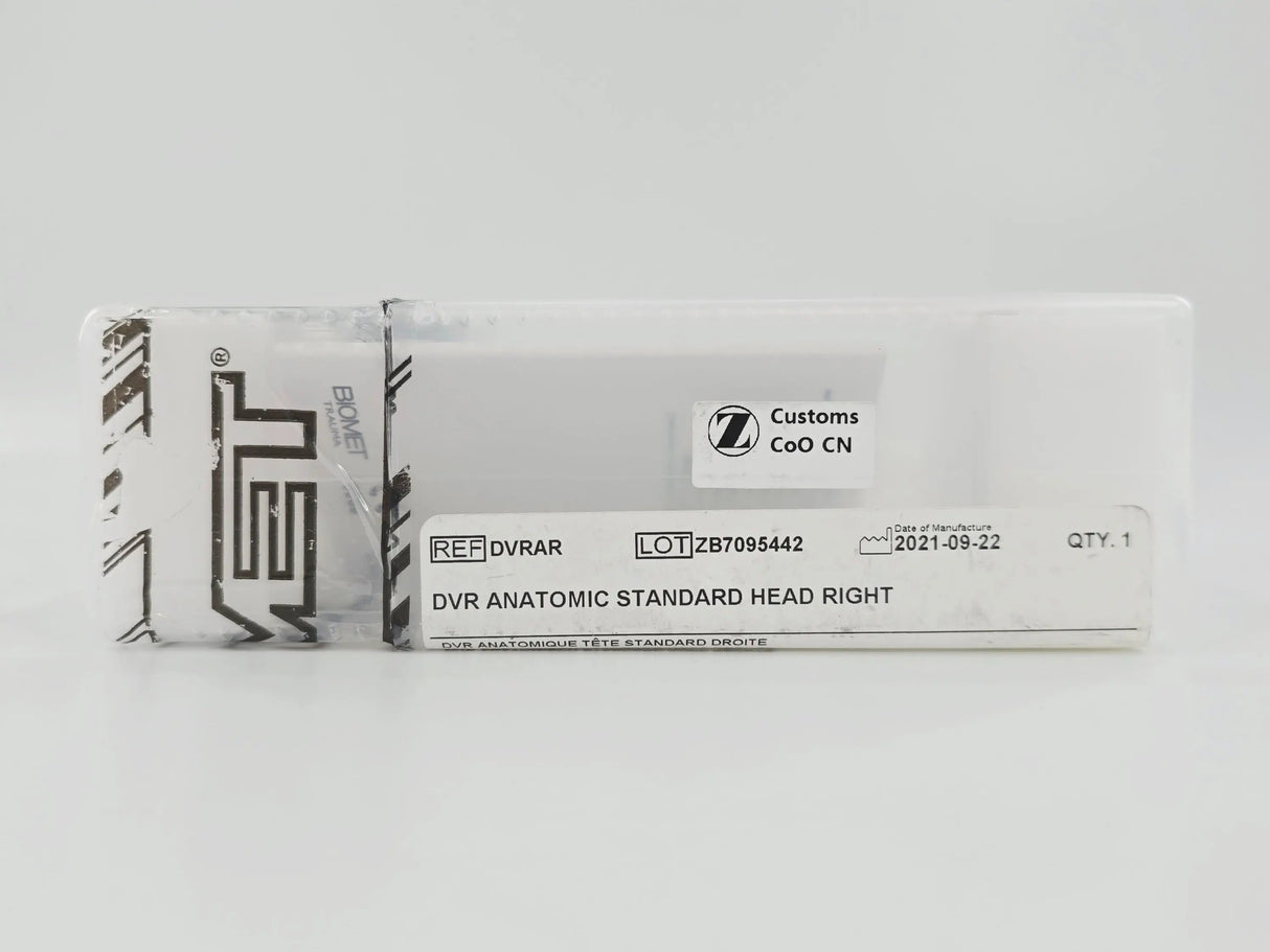 Biomet DVRAR DVR Anatomic Standard Head Right Ti Implant Biomet