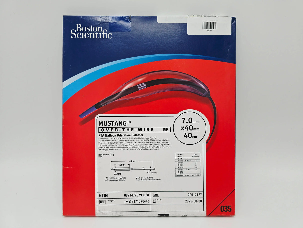 Boston Scientific H74939171070440 Mustang OVER-THE-WIRE 5F 7.0mm x 40mm x 40cm PTA Balloon Dilatation Catheter Boston Scientific