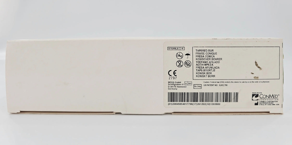 ConMed H9121 Sterling Tapered Bur, Large Hub 4.0mm BX/6 ConMed