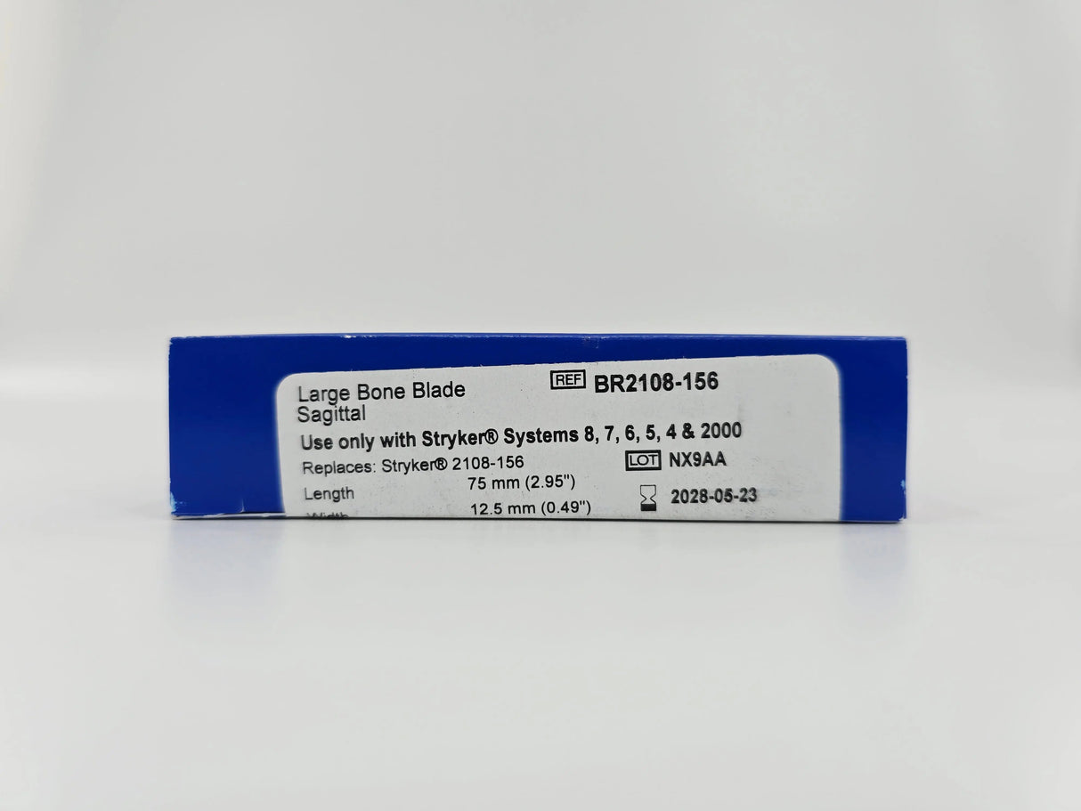 Brasseler BR2108-156 Sagittal Large Bone Blade 75mm x 12.5mm BX/5 Brasseler