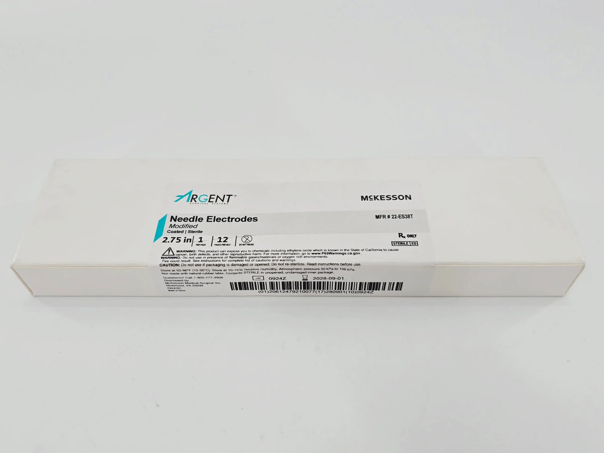McKesson 22-ES38T Argent Needle Electrodes Modified coated Sterile 2.75in BX/12 McKesson