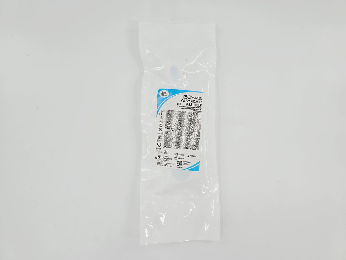 ConMed iAS8-100LP AIRSEAL 8mm x 100mm Access Port and Low Profile Obturator w/ Bladeless Optical Tip, 100mm Length ConMed