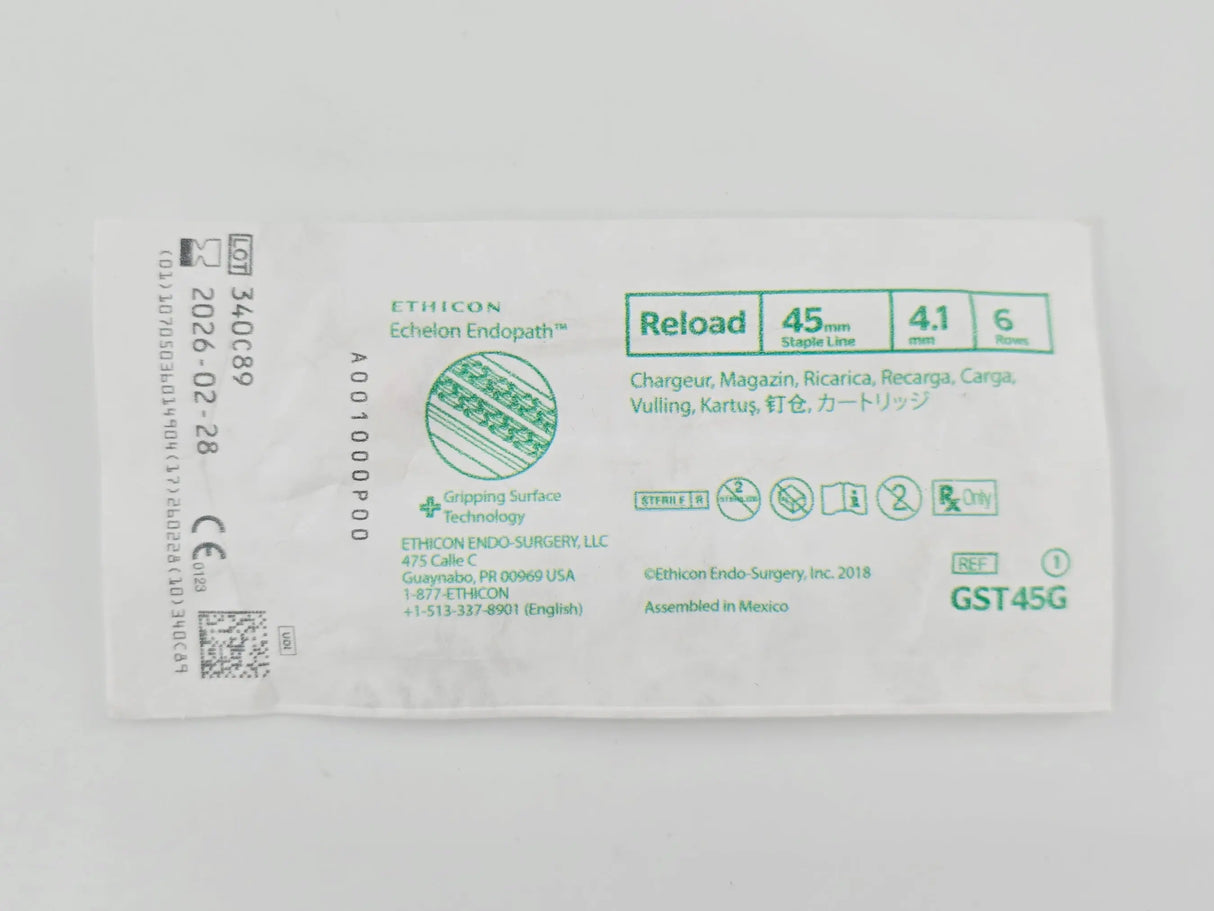 Ethicon GST45G Echelon Endopath Linear Cutter Reload 45mm x 4.1mm 6 Rows Ethicon