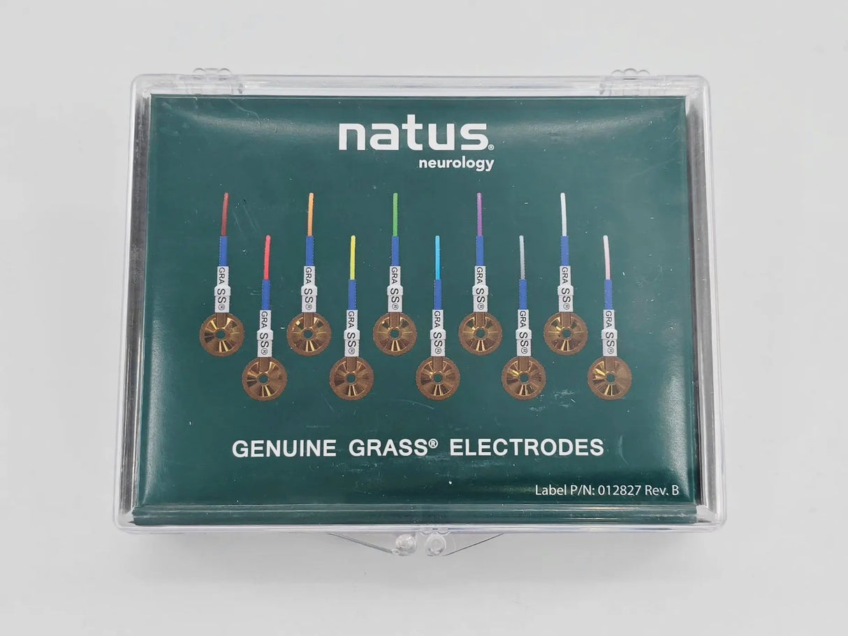 Natus F-E5GH-48 Genuine GRASS 10mm Gold Cup-Disc Electrodes - Reusable 48" BX/10 Natus