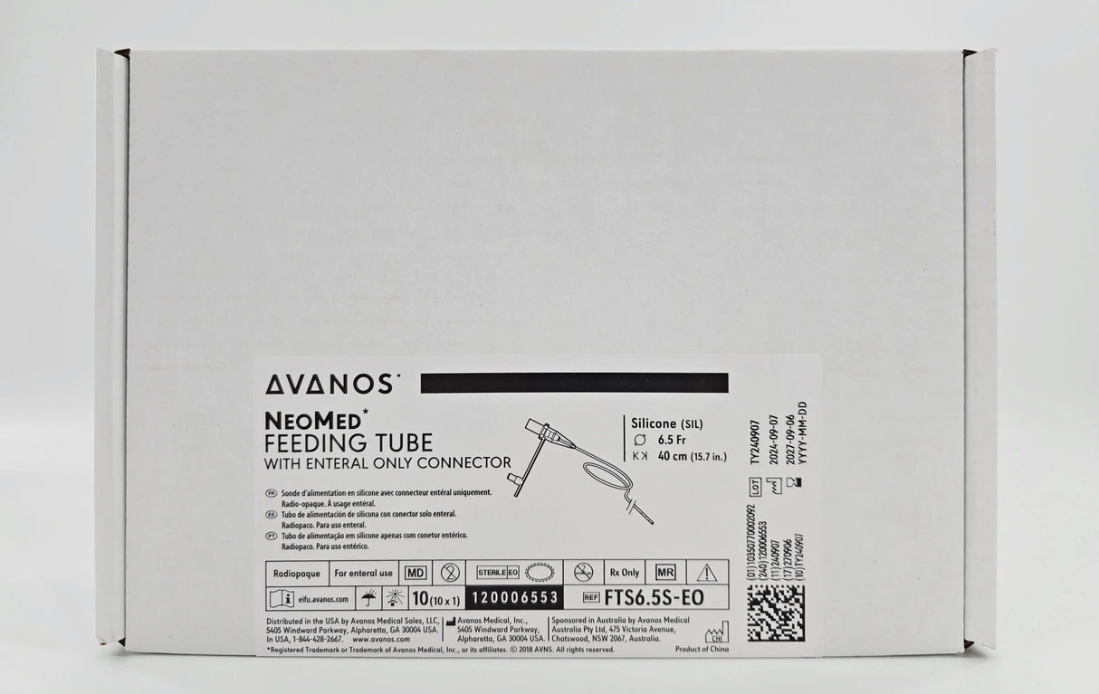 Avanos FTS6.5S-EO NeoMed Feeding Tube w/ Enteral Only Connector 6.5Fr. x 40cm Avanos