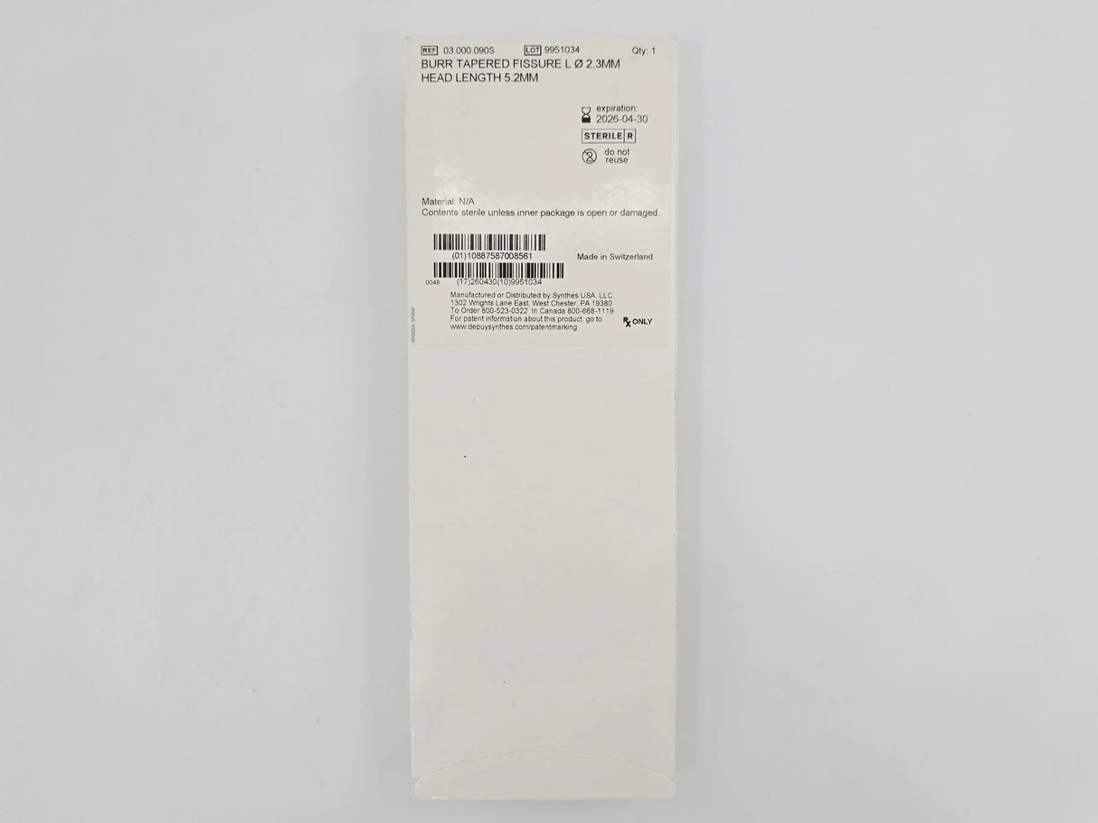 DePuy Synthes 03.000.90S Burr Tapered Fissure L Ø 2.3mm Head Length 5.2mm DePuy Synthes
