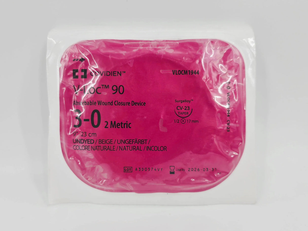 Covidien VLOCM1944 V-Loc 90 3-0 1X9" Undyed CV-23 17mm Surgalloy Covidien