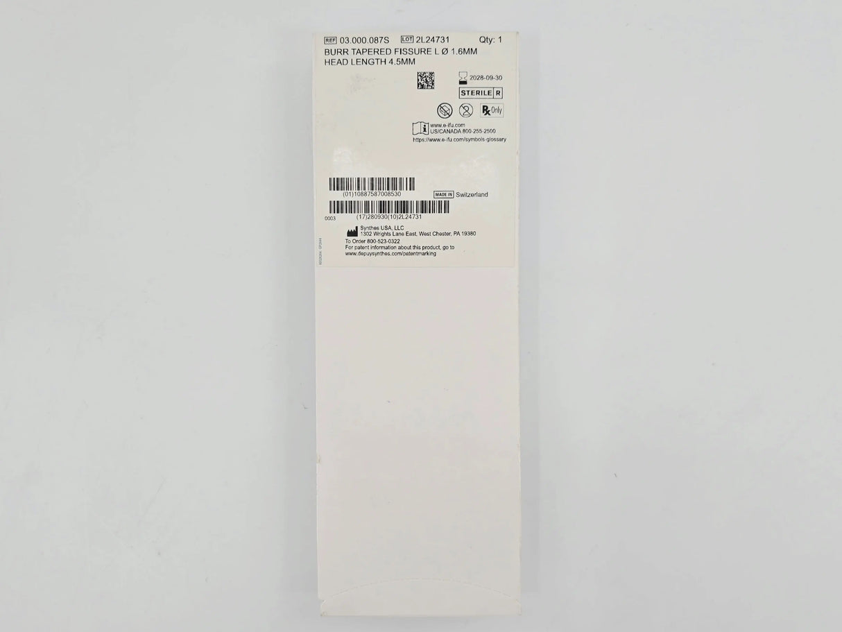 DePuy Synthes 03.000.087S Burr Tapered Fissure L Ø 1.6mm Head Length 4.5mm DePuy Synthes