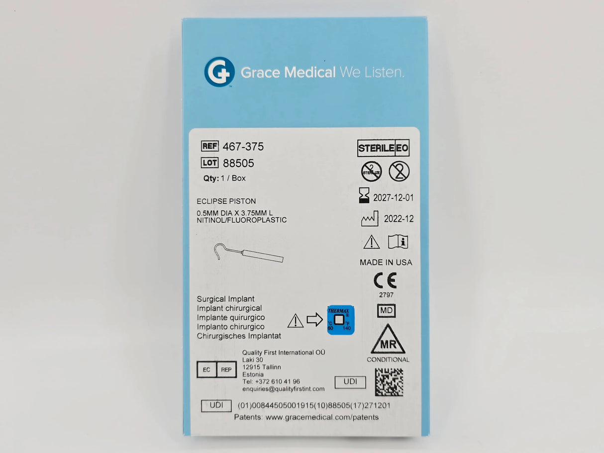 Grace Medical 467-375 Eclipse Piston 0.5mm Dia. x 3.75mm L Nitinol/Fluoroplastic Grace Medical