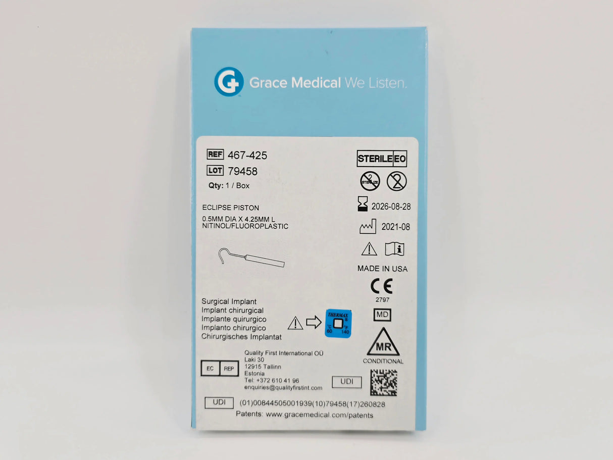 Grace Medical 467-425 Eclipse Piston 0.5mm Dia. x 4.25mm L Nitinol/Fluoroplastic Grace Medical