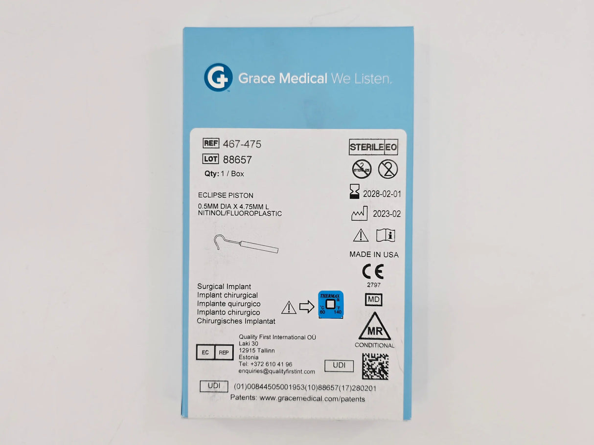 Grace Medical 467-475 Eclipse Piston 0.5mm Dia. x 4.75mm L Nitinol/Fluoroplastic Grace Medical