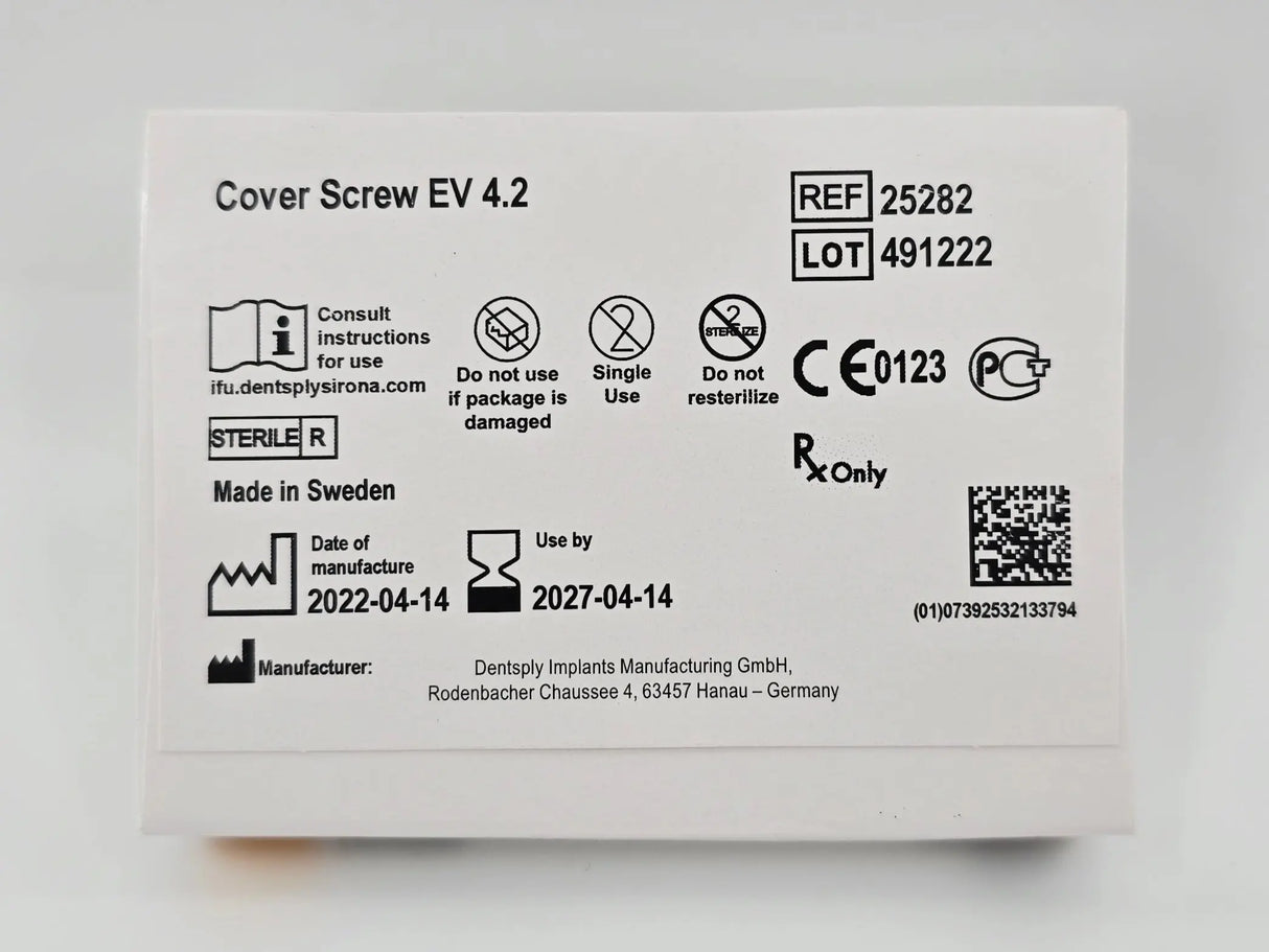Dentsply Implants Manufacturing 25282 Cover Screw EV 4.2 Astra Tech Implant System Dentsply Implants Manufacturing