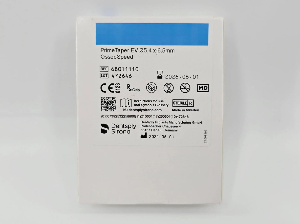 Dentsply Implants Manufacturing 68011110 PrimeTaper EV Ø5.4 x 6.5mm OsseoSpeed DS Implants