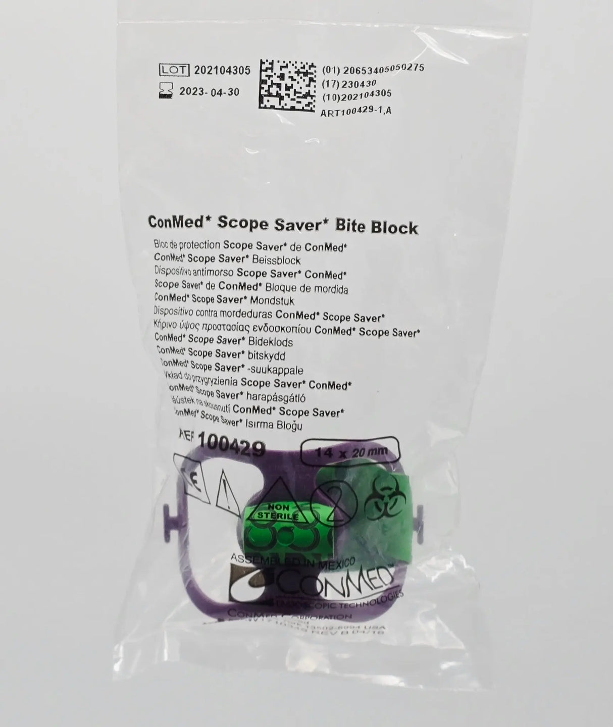 Conmed 100429 Scope Saver Bite Block 14 x 20mm Primis Medical