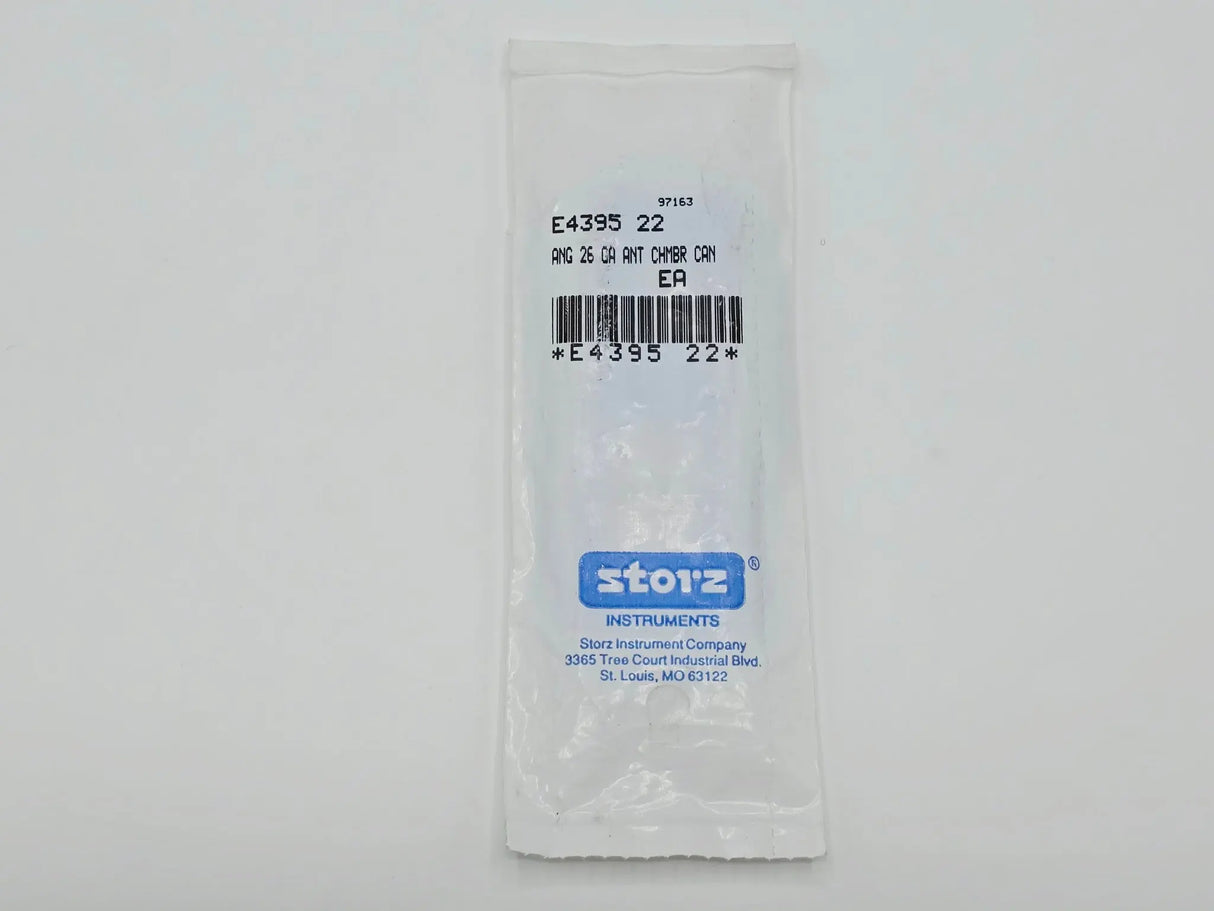 Storz E4395-22 McIntyre Angled Anterior Chamber Cannula 26 Guage NEW Primis Medical