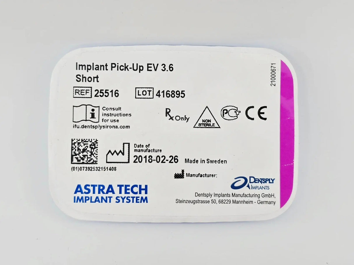 Dentsply Implants Manufacturing 25516 Implant Pick-Up EV 3.6 Short Astra Tech Implant System Dentsply Implants Manufacturing