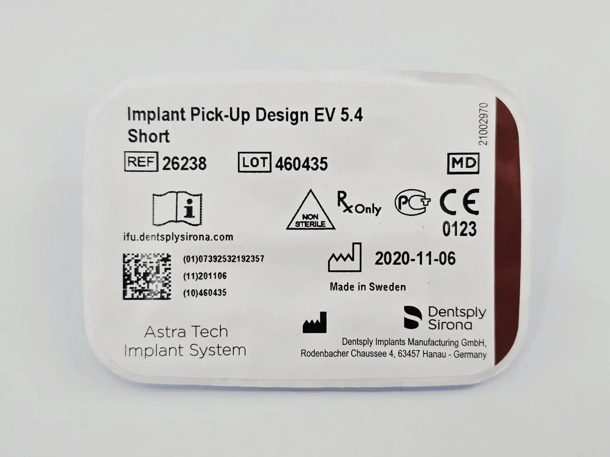 Dentsply Implants Manufacturing 26238 Implant Pick-Up Design EV 5.4 Short Astra Tech Implant System Dentsply Implants Manufacturing