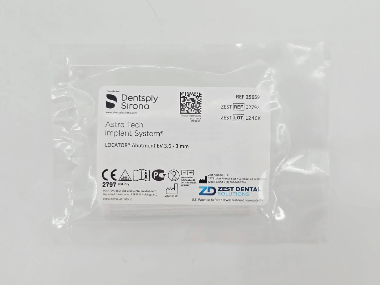 Zest Anchors 02792 LOCATOR Abutement EV 3.6 3mm Dentsply Sirona Astra Tech Implant System Zest Anchors