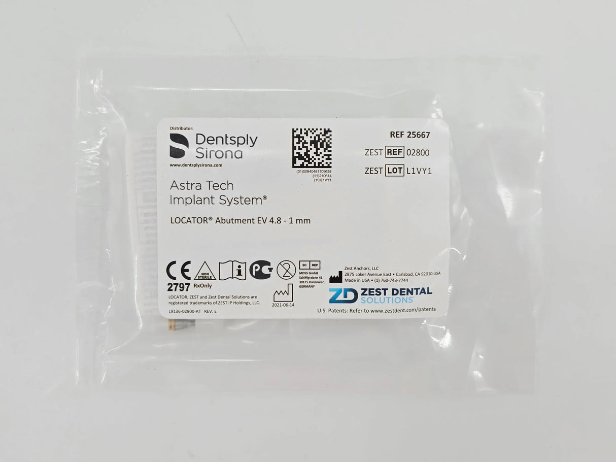 Zest Anchors 02800 LOCATOR Abutement EV 4.8 1mm Dentsply Sirona Astra Tech Implant System Zest Anchors