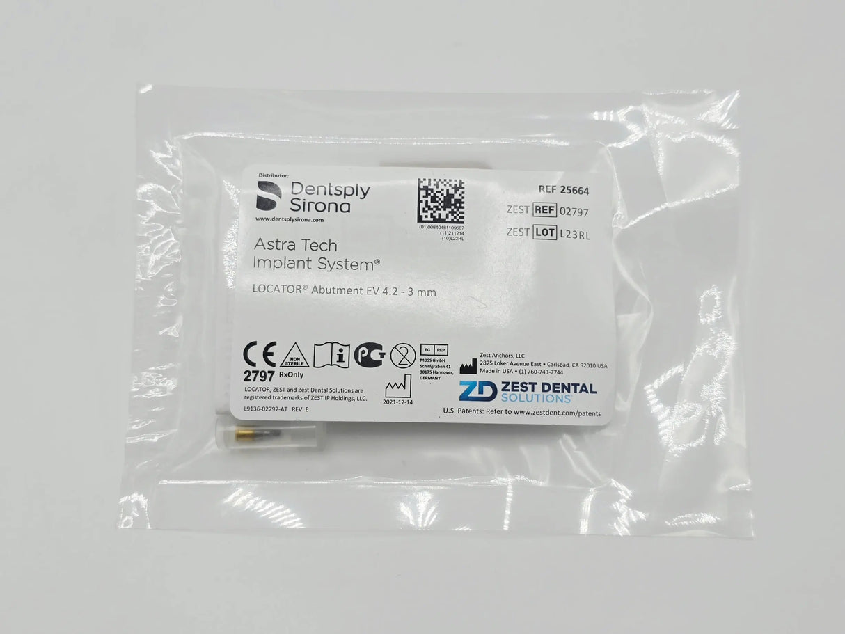 Zest Anchors 02797 LOCATOR Abutment EV 4.2 - 3mm Dentsply Sirona Astra Tech Implant System Zest Anchors
