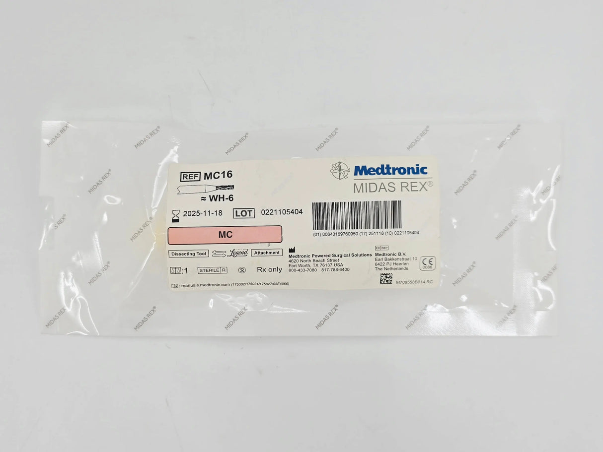 Medtronic MC16 Midas Rex MC Legend Attachment 9cm x 1.6mm Carbide Dissecting Tool Medtronic