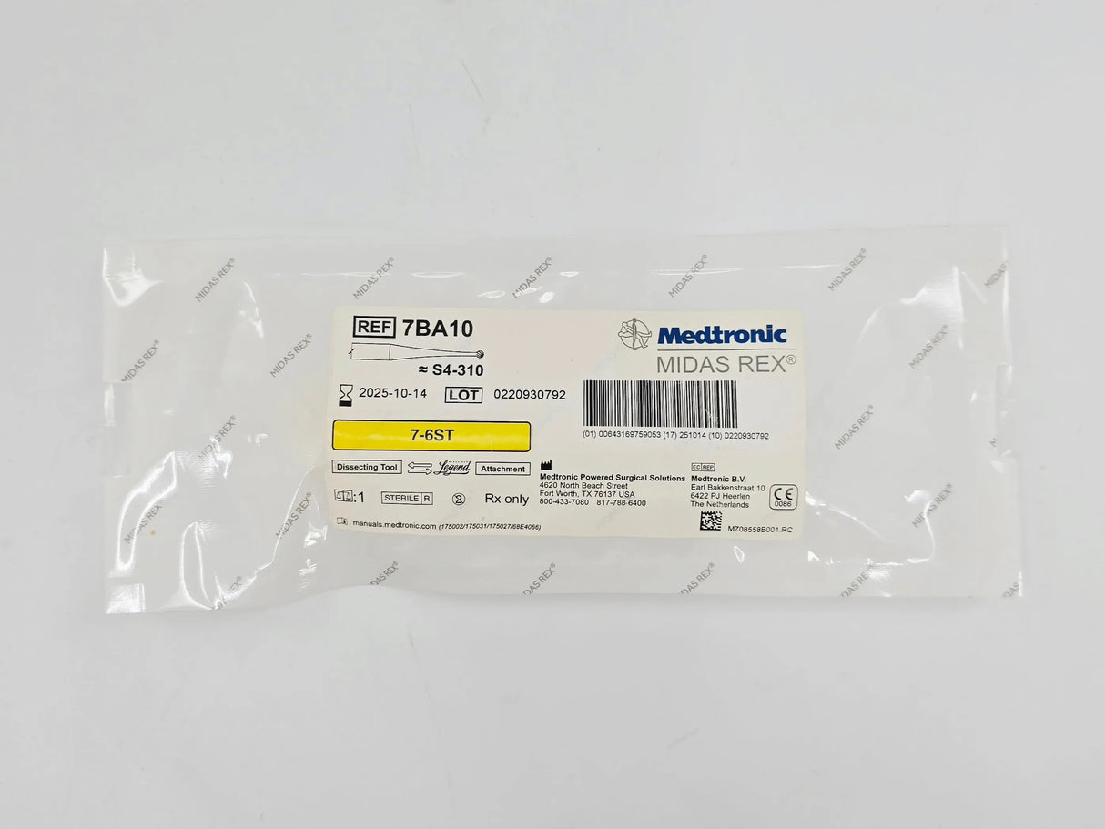 Medtronic 7BA10 Midas Rex 7-6ST Legend Bur Attachment 7cm x 1mm Dissecting Tool Medtronic