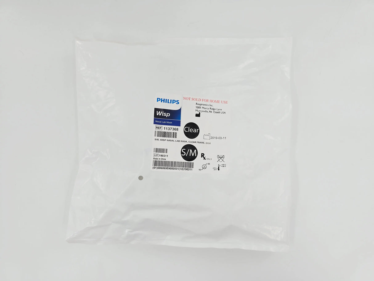 Philips 1137368 Respironics Wisp Nasal Lab Mask Clear Frame Small-Medium Philips