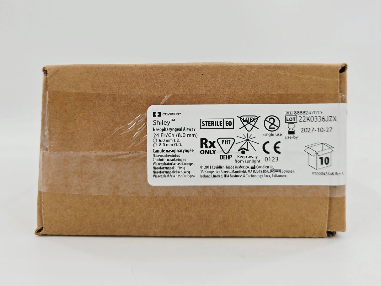 Covidien 8888247015 Shiley Nasopharyngeal Airway 24Fr/Ch (8.0mm) CS/10 Covidien