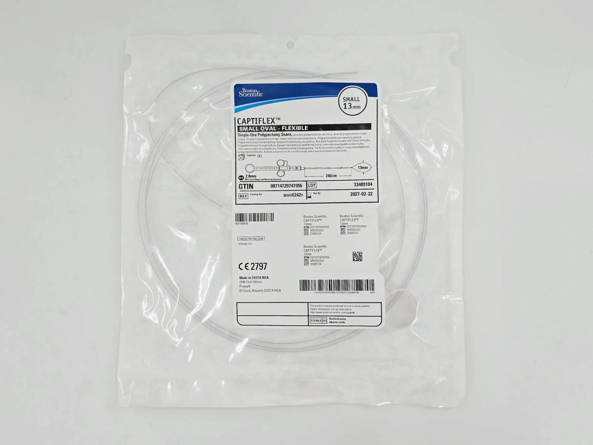 Boston Scientific M00562420 CAPTIFLEX Single-Use Polypectomy Snare Small Oval Flexible 13mm Boston Scientific