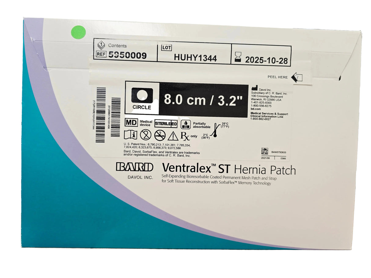Bard 5950009 Ventralex ST Hernia Patch 8cm x 8cm Sterile Bard
