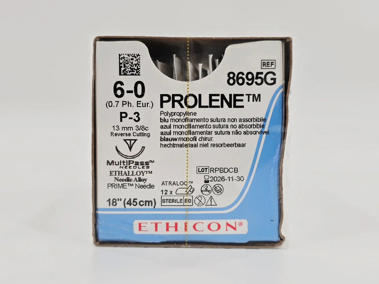 Ethicon 8695G 6-0 PROLENE Blue 1X18" P-3 13mm BX/12 Ethicon