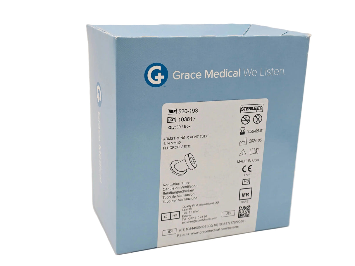 Grace Medical 520-193 Fluoroplastic Ventilation Tube 1.14 mm (Box of 30) Grace Medical