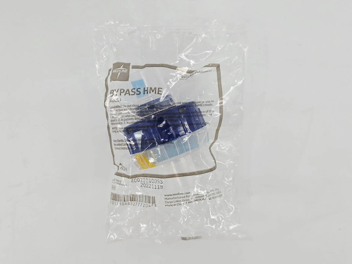 Medline DYNJAABHME Bypass HME Heat and Moisture Exchanger Adult CS/25 Medline