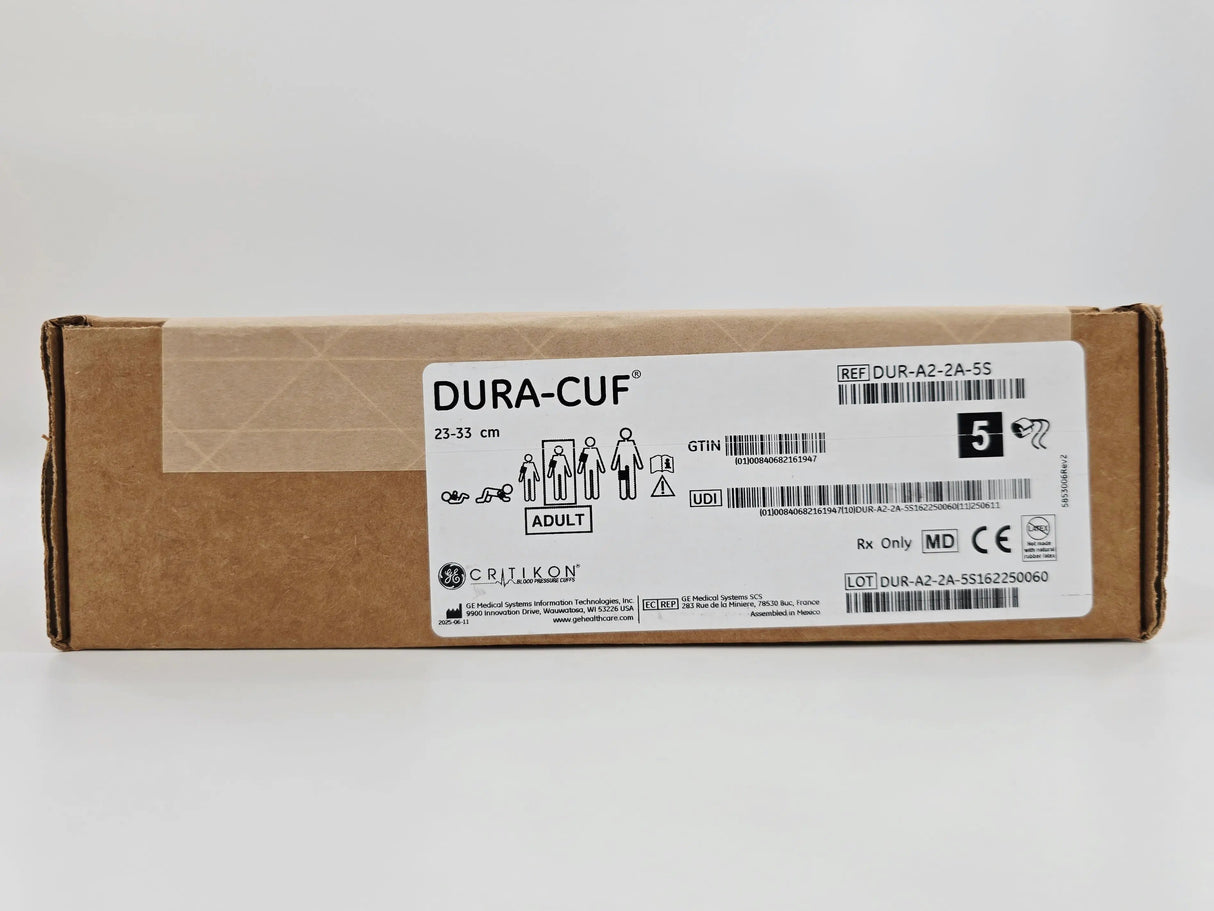 GE Critikon DUR-A2-2A-5S Dura-Cuf Blood Pressure Cuff Adult 23-33cm BX/5 GE
