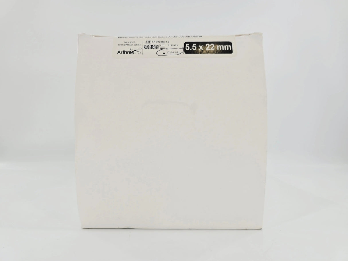 Arthrex AR-2323BCT-2 BioComposite SwiveLock Suture Anchor, Double Loaded 5.5 x 22mm BX/5 Arthrex