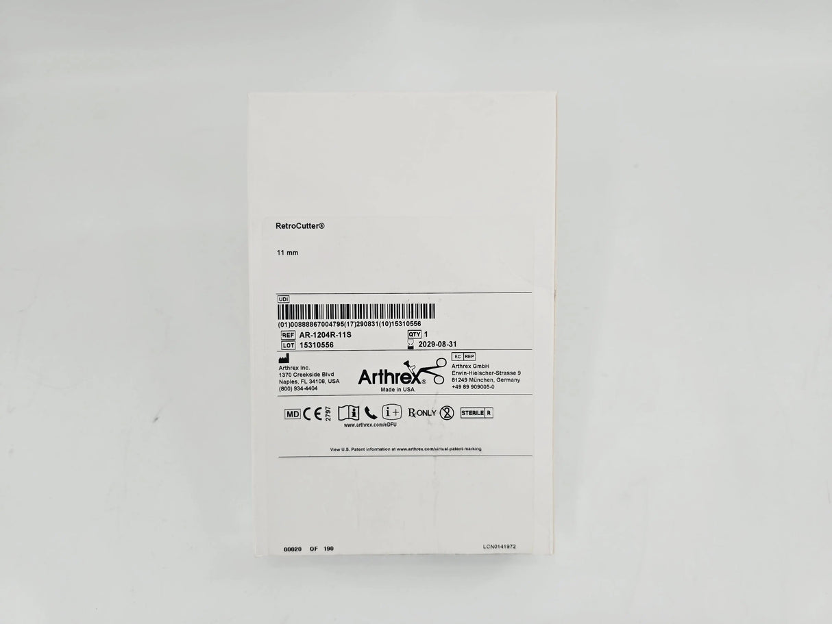 Arthrex AR-1204R-11S RetroCutter Reamer 11mm 1/EA Arthrex