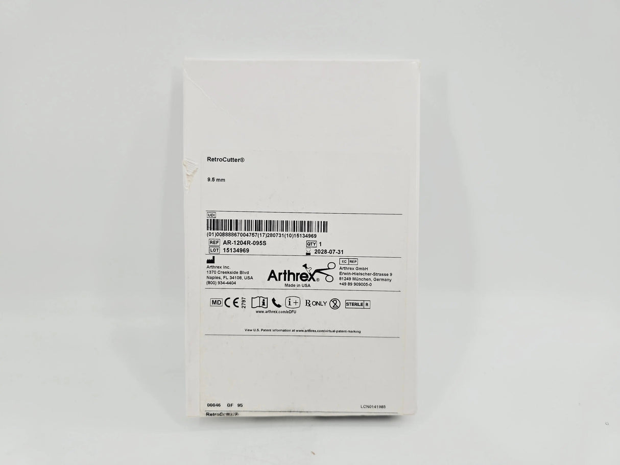 Arthrex AR-1204R-095S RetroCutter Reamer 9.5mm 1/EA Arthrex